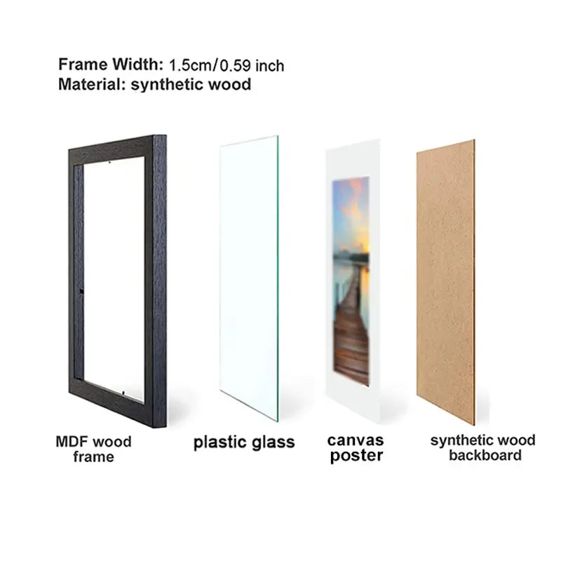 2 Black Wood Picture Frames