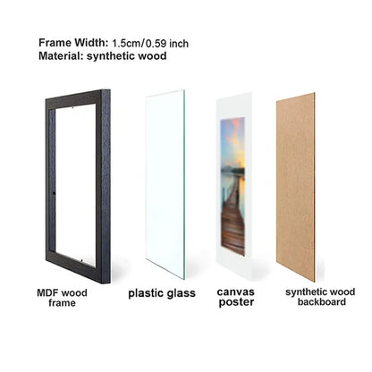 2 Black Wood Picture Frames